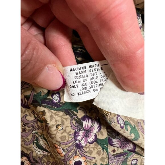 Vintage RRRRuss Womens Floral Ruffle Neck Blouse - Picture 12 of 13